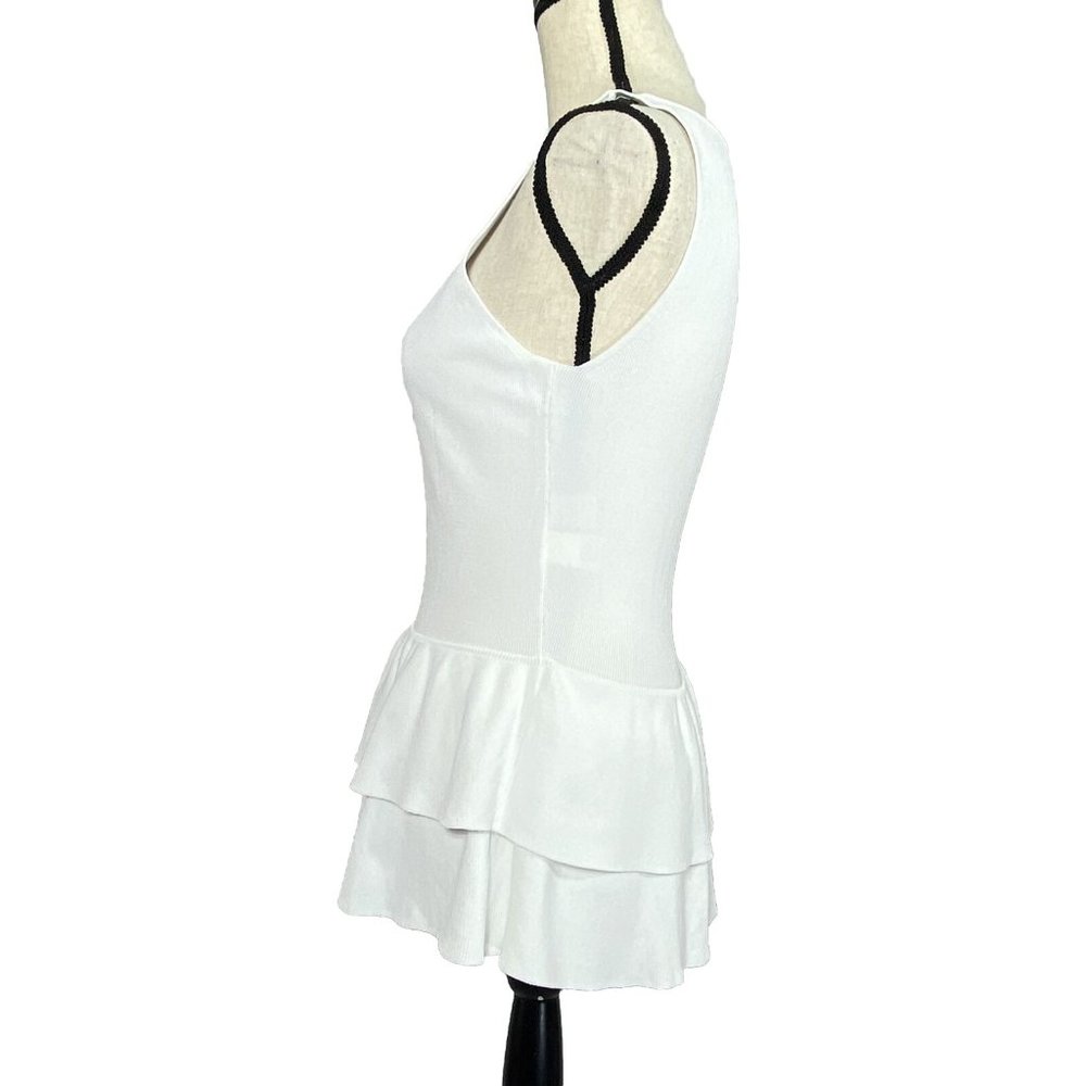 Lilly Pulitzer Cumberland White Peplum Top Womens S Sweater Knit Style 28008 - Picture 4 of 9